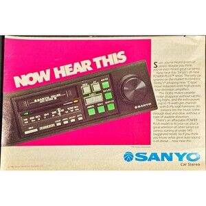 Sanyo Power Plus Car Stereo Series "Dolby's C-type" Vintage Print Ad 1982